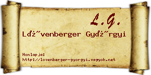 Lövenberger Györgyi névjegykártya